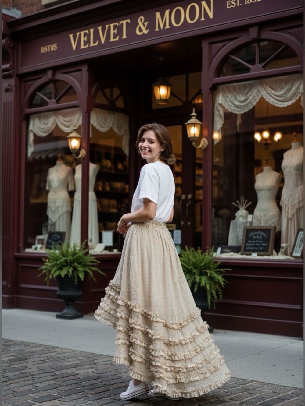 Jaded Gypsy Serene Sands Ruffled Maxi Skirt NWT - Picture 3 of 12